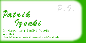 patrik izsaki business card